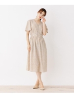 【42(LL)WEB限定サイズ】フラワープリントワンピース/ライトベージュ(251)