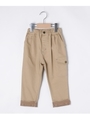 【90-130cm】2WAY丈コットン(綿)混パンツ/ベージュ(052)