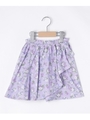 【90-130cm】フラワープリントスカート風キュロットパンツ/ロイヤルパープル(182)