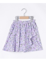 【90-130cm】フラワープリントスカート風キュロットパンツ/ロイヤルパープル(182)