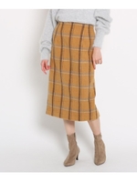 【GISELe12月号掲載/MORE2月号掲載/Lサイズあり】起毛チェック柄スカート/ベージュ(252)