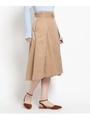 【Lサイズあり/洗える】シャイニーツイルタックスカート/サンドベージュ(053)