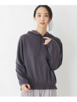 【M-L】フード付き裾フリルプルオーバー/ディープグレー(015)