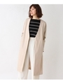 【My style is...掲載】【42(LL)WEB限定サイズ】ノーカラーVネックスプリングコート/ライトベージュ(051)