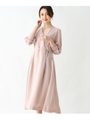 【NAGOYA店・WEB限定】【洗える・42(LL)WEB限定サイズ】カシュクールフレアワンピース/ピンク(070)