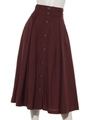 【Rewde】フロントボタンフレアスカート（9R10-067396）/ワイン