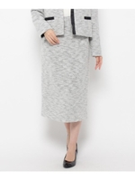 【S-3Lまで/ママスーツ/入卒】ニットツイードタイトスカート/ブラック(819)