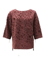 【Settimissimo】 レオパードジャガードトップス/ワイン(026)