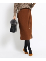 【WEB限定/ハンドウォッシュ】タイトリブニットスカート/ブラウン(042)