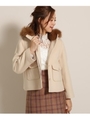 【WEB限定カラーあり】ショートフーデットファーコート/ベージュ(050)