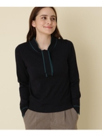 【WEB限定サイズ(LL)あり/手洗い可】ニットバイカラーボウタイ/ネイビー(093)