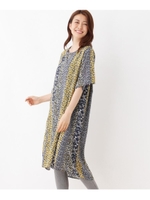 【WEB限定サイズ・04（LL）あり】イレギュラーヘムロングワンピース/ネイビー×フラワー(793)