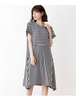 【WEB限定サイズ・04（LL）あり】ランダム切り替えデザインワンピース/ネイビー(393)