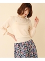 【WEB限定プライス/WEB限定サイズ(LL)あり/手洗い可】フェイクパールリボンニットプルオーバー/オフホワイト(003)