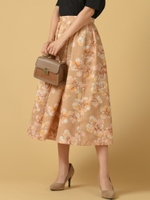 【WEB別注】フラワーフロッキータックフレアミモレスカート/イエロー