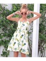 【anap mimpi】 パイナップルフレアワンピース/ホワイト(001)