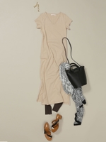 【nano・universe×HINANO YOSHIKAWA】Vネックリラックスワンピース/ベージュ