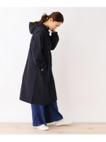 【はっ水・防花粉】ポリエステルタフタフーデットコート/ネイビー(093)