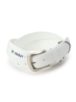 【ウエストストレッチ】メッセージロゴベルト/ホワイト(001)