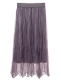 【スカート】ランダムプリーツオーガンジースカート/ラベンダー