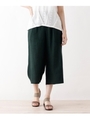 【リネンブレンド】ワイドパンツ/モスグリーン(024)