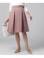 【洗える・撥水】ストレッチタックフレアスカート/ラズベリーピンク(073)