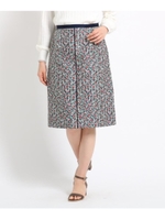 【洗える】ジャカードプチフラワースカート/レッド(462)