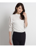 【洗える】スクエアデシンブラウス/ホワイト(101)