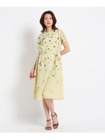 【洗える】プレスドパンジーサイドプリーツワンピース/レモンイエロー(131)