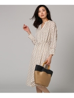 【洗える】レトロジオプリントワンピース/ナチュラル(150)