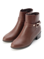 【洗えるインソール】ベルテッドショートブーツ/ブラウン(042)