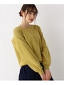 ＜WEB限定・LLサイズあり＞もっちりボートネックニット/レモンイエロー(031)