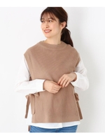 ＜WEB限定・LLサイズあり＞シャツ＋ニットベストセット/ライトブラウン(054)