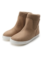 ＜制菌消臭機能付き＞リブニットスニーカーブーツ/ベージュ(051)