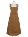 ＜日本製＞ステッチジャンパースカート/BROWN