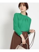 ◆[L]タックハイネックシャツ/グリーン(622)