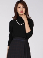 ≪洗濯機で洗える≫シアバター加工ハイネックプルオーバー/ブラック