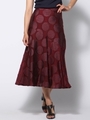 ≪大きいサイズ≫サークルジャガードスカート/ボルドー