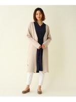 Ｗフェイスロングカーディガン/ライトベージュ(051)