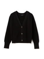 あぜあみVネックカーデアンサンブル/ブラック