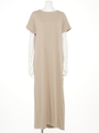 ゆるTシャツロングワンピース/ベージュ