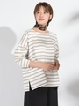 ゆるボーダーTシャツ/ベージュ系その他