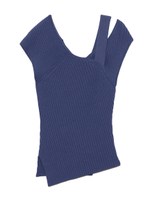 アシメストラップニット/BLU