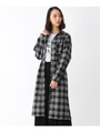ウエストコードチェック柄シャツワンピース/ブラック(219)
