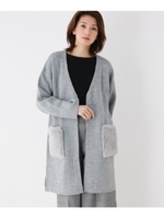 エコファーポケット付カーディガン/グレー(012)