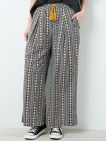 エスニック柄・楊柳イージーワイドＰＴ/柄A