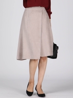 エルモザスウェードラップ風スカート/ベージュ