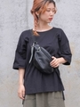 オーバーサイズヘムラインスリット半袖Tシャツ/ブラック