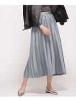 カルゼサテンプリーツスカート/ブルーグレー