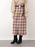 ガチャベルト付きナロースカート/ベージュ